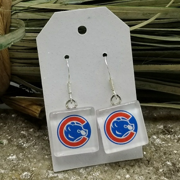 Bad Cat Craft Jewelry - Chicago Cubs Earrings MLB Cubbies Earrings